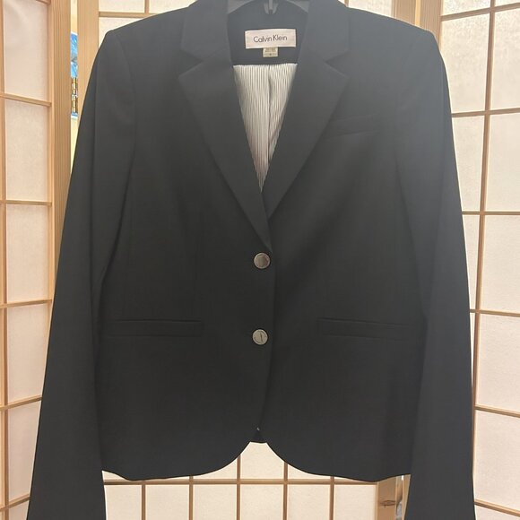 Calvin Klein Dark Navy Suit Jacket Blazer Size 6 Women new with tags - Picture 2 of 12